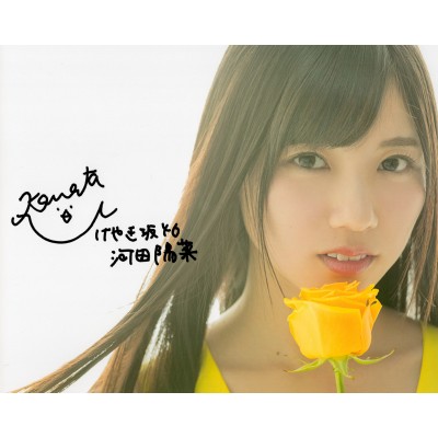 河田阳菜直筆サイン入り写真当選書付