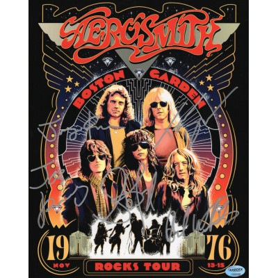 Aerosmith エアロスミス 直筆サイン入り写真認証COA付