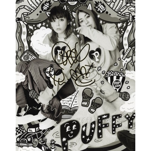 パフィーPUFFY直筆サイン入り写真当選書付